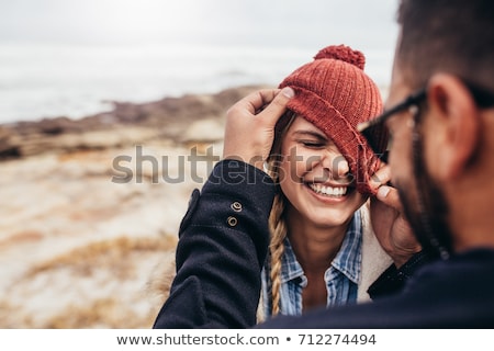 Stockfoto: Loving Couple Having Fun Outdoors In Winter