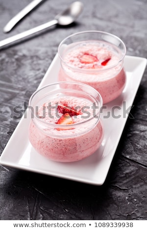 Couple Of Cups Of Homemade Strawberry Mousse Foto stock © mpessaris