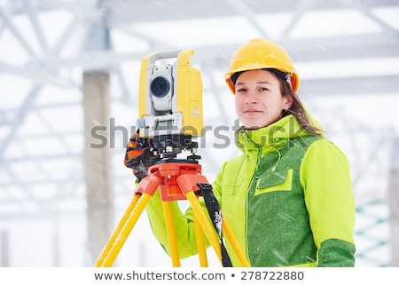 Foto stock: Female Site Surveyor