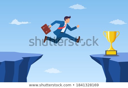 Stock fotó: Businesssman Jumping To Get Targets