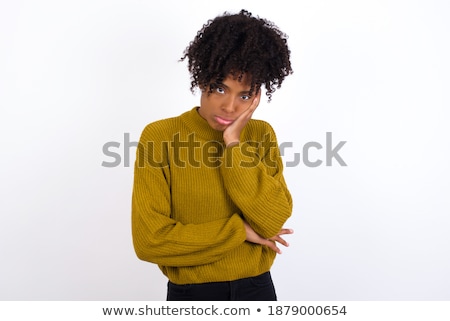 [[stock_photo]]: Beautiful Tired Woman Yawning While Standing Against A White Background