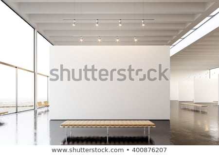 Foto stock: Modern Interior Art Gallery Frame Design With Spotlights