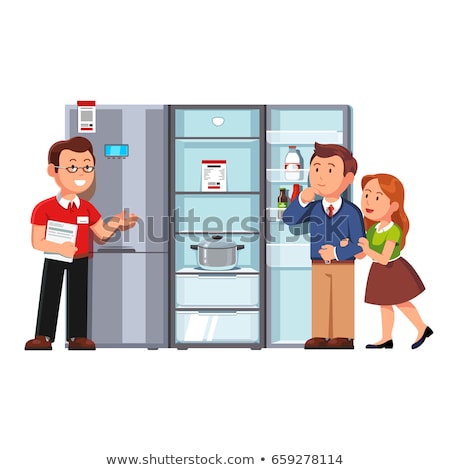 Stock fotó: Salesman Assisting Couple In Buying Refrigerator