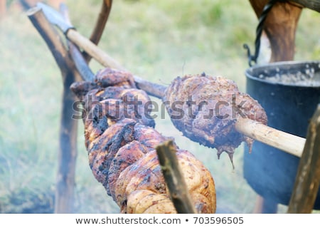 Stock fotó: Goth Meat Cooking On Spear