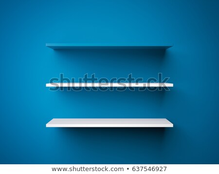 Stockfoto: Two Shalves On The White Wall 3d Rendering