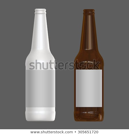 Stockfoto: White Plastic Bottle With Label And Brown Juice 3d Rendering