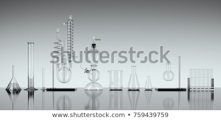 Foto d'archivio: Glass Chemistry Lab Equipment On White Background 3d Rendering