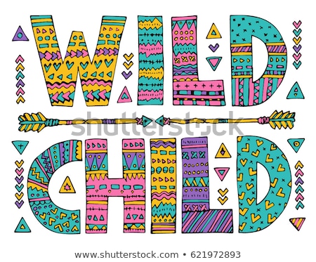 Foto stock: Kid Girl Free Spirit Illustration