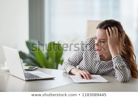 Zdjęcia stock: Bored Thoughtful Secretary At Work