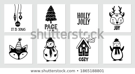 Stock photo: Merry Christmas Holly Jolly Penguin Posters Set