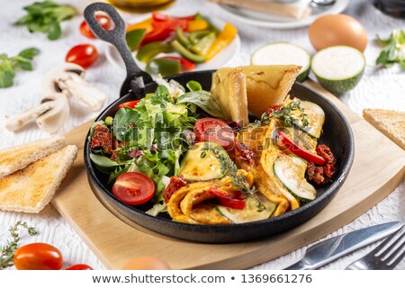 ストックフォト: Omelet Served With Salad