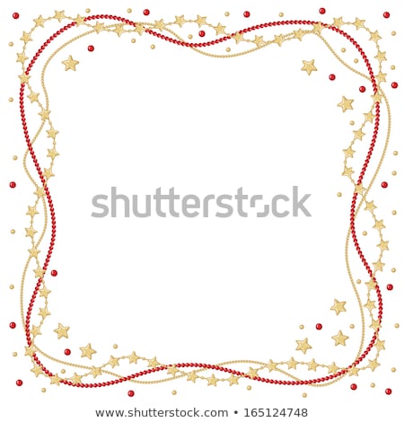 Foto stock: Frame With Stars And Beads For Greeting Or Congratulation