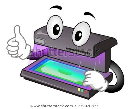 Stockfoto: Currency Detector Mascot Illustration