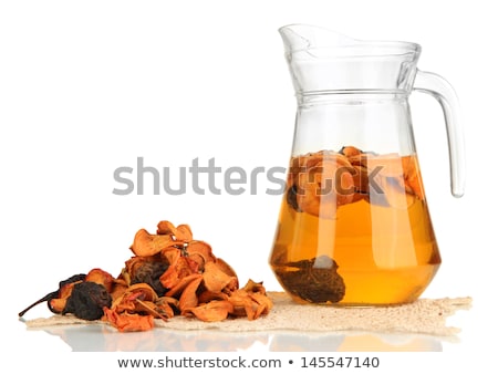 Stockfoto: Dried Fruits Compote In Glass On White