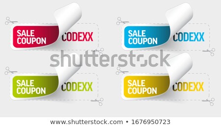 Stock photo: Red Sticker Template Displaying The Sale Coupon Code