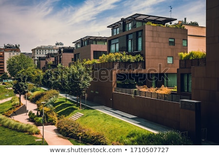 [[stock_photo]]: Residential Buildings And Gardens On The Streets Of Milan In Northern Italy Classic And Historical