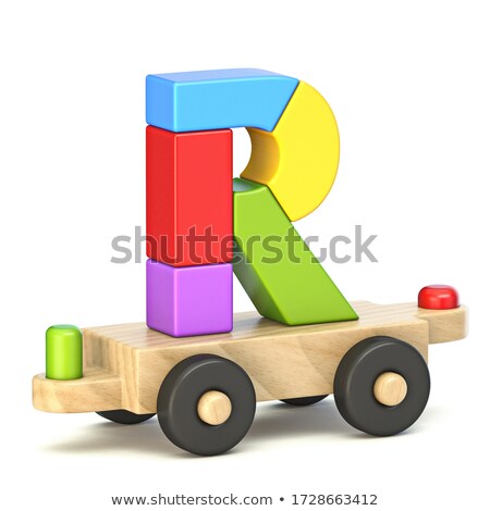 Stock photo: Wooden Train Font Letter R 3d