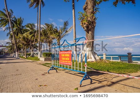 Stock foto: Corona Virus Threat Closes Beaches And Public Places In Many Countries The Inscription Not Allowed