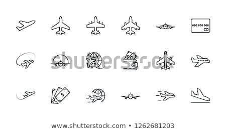 Stock photo: Travel By Plane Line Icon