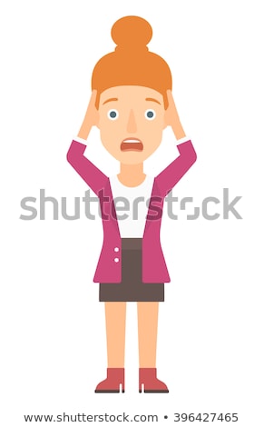 Stock photo: Woman Clutching Her Head In Desperate