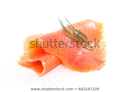 Stock photo: Smoked Salmon Slice Isolated On White Background