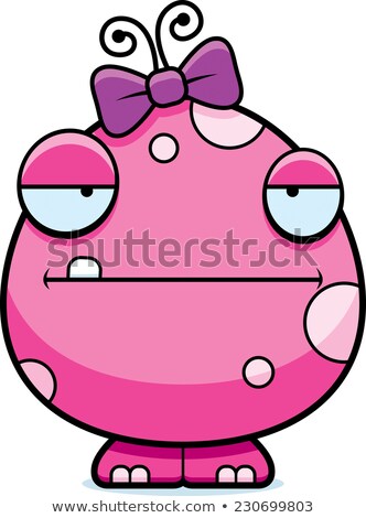 Foto stock: Bored Cartoon Baby Girl Monster