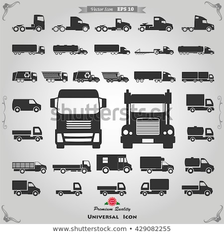 Foto stock: Vector Cars And Trucks Icon Set