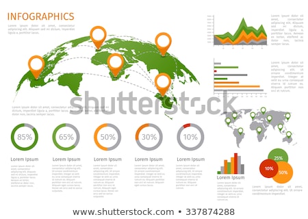 Stok fotoğraf: World Map With Diagrams Visualization Information