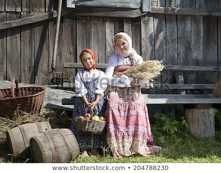 Stock photo: Girl By Old Barn