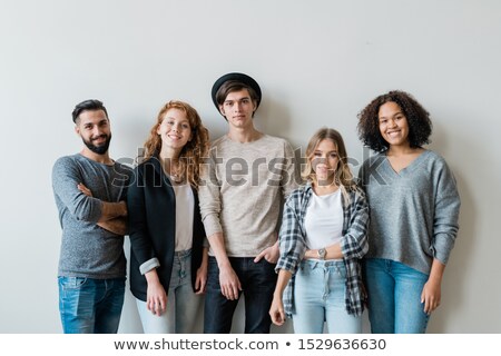 Stock photo: Cheerful Intercultural Friends In Stylish Casualwear Looking At You