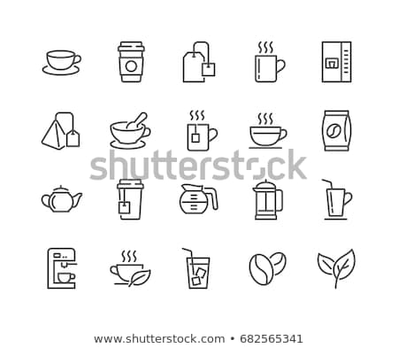 Stock photo: Herbal Tea In Teapot And Cup And Espresso Coffee