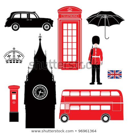 London Bus And Umbrellas Stock foto © WawroDesign