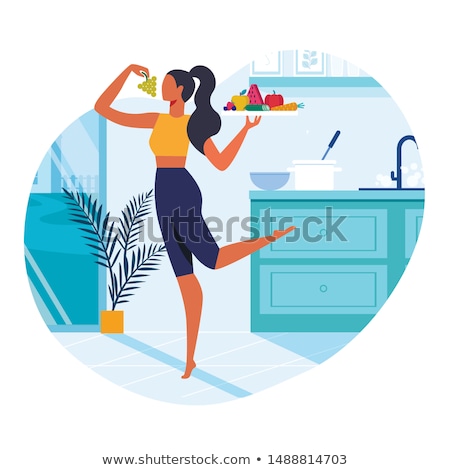 Foto stock: Young Woman With A Tray Of Fresh Vegetables