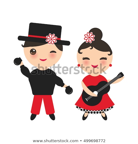 Stock photo: Gipsy Flamenco Dancer Spain Girl With Red Rose