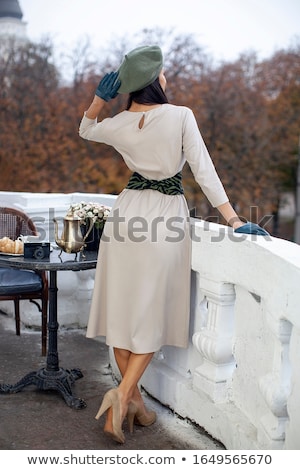 Foto stock: Smiling Woman With Vintage Camera