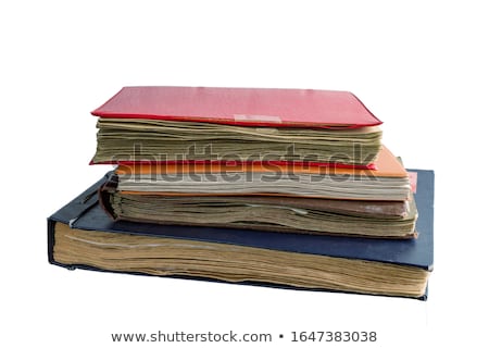 Zdjęcia stock: Tattered Journals Stack Isolated On White Background