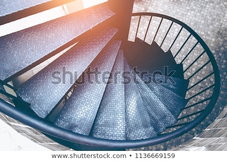 Stockfoto: Dark Metal Modern Spiral Staircase