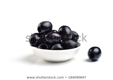 Stok fotoğraf: Black Olives Isolated On White Tapas Appetizers