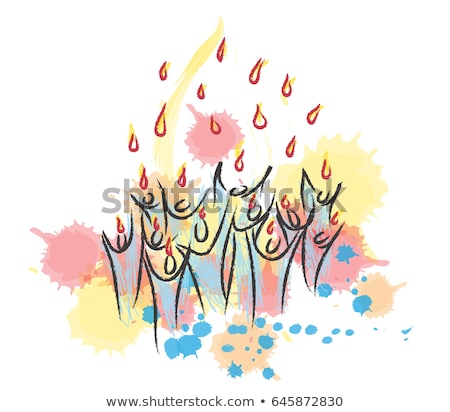 Foto stock: Background In The Form Of Fire In A Watercolor Style Vector Ill