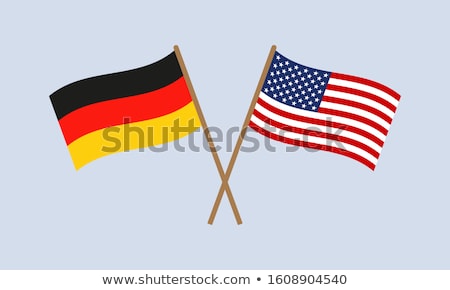 Сток-фото: Banner With Two Square Flags Of United States And Germany