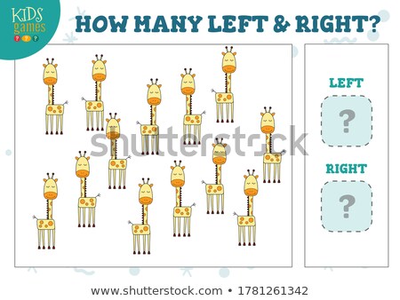 Imagine de stoc: Counting Left And Right Pictures Of Giraffe