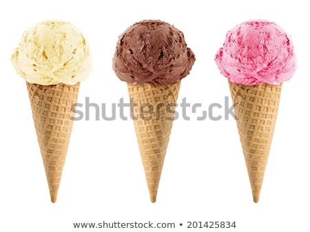 Foto d'archivio: Ice Cream Cone With Flavour Isolated On White