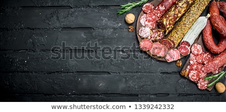 Zdjęcia stock: Assortment Of Salami On The Wooden Board