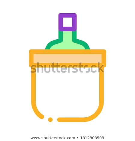 Foto stock: Drink Bottle In Cooling Bucket Icon Vector Outline Illustration