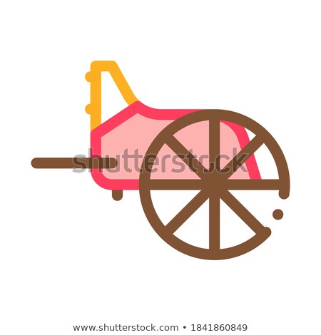 ストックフォト: Wooden Greek Wheel Icon Vector Outline Illustration