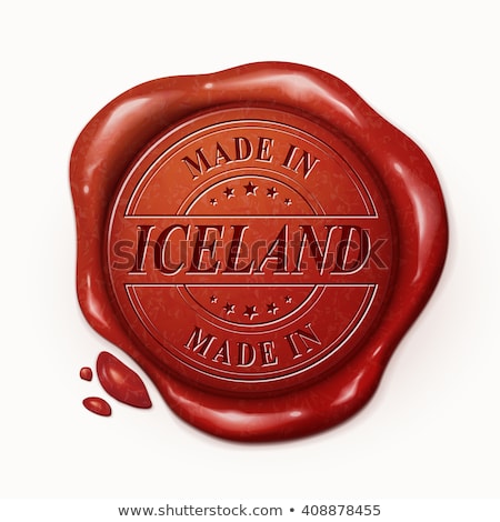 [[stock_photo]]: Made In Iceland - Stamp On Red Wax Seal
