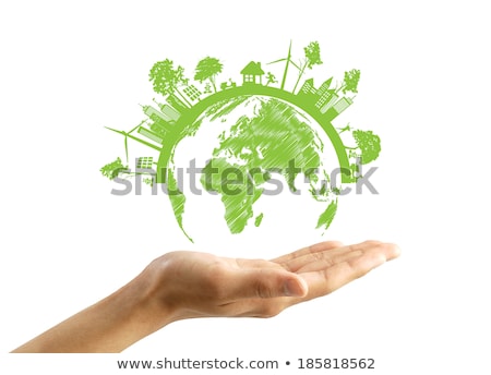 Foto stock: Green Eco Earth Isolated On White Background