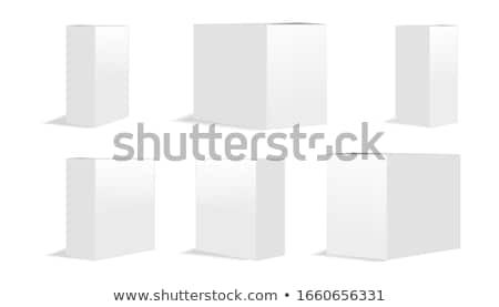 Foto stock: Eis · caixas · na · imagem · 3d · isolada · de · fundo · branco