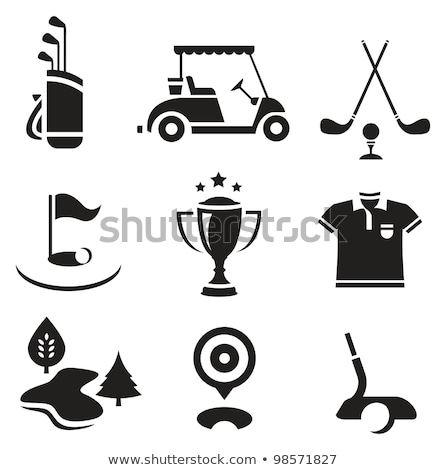 Stock fotó: Colored Vector Icons For Golf