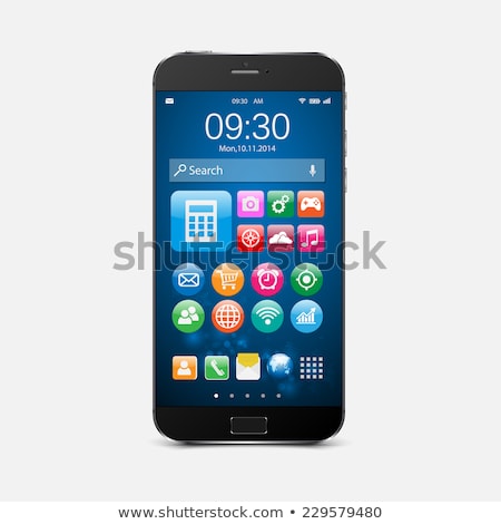 Stok fotoğraf: Smart Phone Blue Vector Icon Button